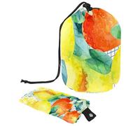 Eslifey Bolsas de cosméticos de viaje, bolsa de maquillaje de barril, multifuncionales, bolsas de cubo de aseo redondo, bolsillo organizador de almacenamiento, bonita hoja de dona de pizza, Multicolor