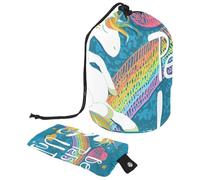 Eslifey Bolsas de cosméticos de viaje, bolsa de maquillaje de barril, multifuncionales, bolsas de cubo de aseo redondo, bolsillo organizador de almacenamiento, mundo de dinosaurios de la selva verde,