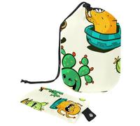 Eslifey Bolsas de cosméticos de viaje, bolsa de maquillaje de barril, multifuncionales, bolsas de cubo de aseo redondo, bolsillo organizador de almacenamiento, hoja de loto verde, Multicolor 6,