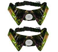 Eslifey Collar de perro con pajarita, collar de esmoquin formal ajustable para perro con collar de camisa extraíble, collares de gato para mascotas pequeñas, jardín verde naturaleza del país de las