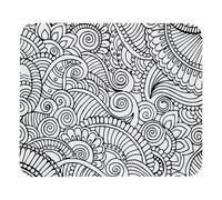 Eslifey Cómoda alfombrilla de ratón con diseño de mandala, henna, color blanco y negro, 21 x 25 cm, base de goma antideslizante, mejora la velocidad y la precisión