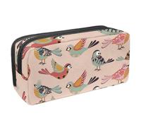 Eslifey Estuche para lápices, Birds on Repeat Patter de gran capacidad, bolsa para lápices de papelería, Multicolor 1, 2.3x8.2x3.9in/6x21x10cm, Estuche de belleza