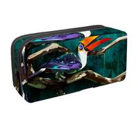 Eslifey Estuche para lápices, bonito diseño de pájaros pavo real, cola verde, gran capacidad, bolsa para bolígrafos de papelería, Multicolor 4, 2.3x8.2x3.9in/6x21x10cm, Estuche de belleza