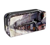 Eslifey Estuche para lápices, con texto en inglés "Around the World on Bike" de gran capacidad, bolsa para bolígrafos de papelería, Multicolor 7, 2.3x8.2x3.9in/6x21x10cm, Estuche de belleza