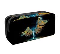 Eslifey Estuche para lápices, diseño de alas de ángel con música de gran capacidad, Multicolor 1, 2.3x8.2x3.9in/6x21x10cm, Estuche de belleza