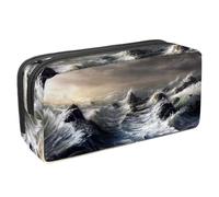 Eslifey Estuche para lápices, diseño de cono de pino de gran capacidad, bolsa para bolígrafos de papelería, Multicolor 3, 2.3x8.2x3.9in/6x21x10cm, Estuche de belleza