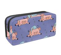 Eslifey Estuche para lápices, diseño de dinosaurios de invierno verde y naranja, gran capacidad, bolsa para bolígrafos de papelería, Multicolor 4, 2.3x8.2x3.9in/6x21x10cm, Estuche de belleza