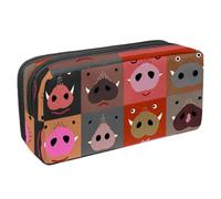 Eslifey Estuche para lápices, diseño de dinosaurios de invierno verde y naranja, gran capacidad, bolsa para bolígrafos de papelería, Multicolor 8, 2.3x8.2x3.9in/6x21x10cm, Estuche de belleza