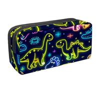 Eslifey Estuche para lápices, diseño de dinosaurios divertidos de neón, gran capacidad, bolsa para bolígrafos de papelería, Multicolor 1, 2.3x8.2x3.9in/6x21x10cm, Estuche de belleza