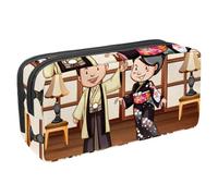 Eslifey Estuche para lápices, diseño de feliz cumpleaños en francés Joyeux Anniversaire, color rosa, gran capacidad, bolsa para lápices, Multicolor 5, 2.3x8.2x3.9in/6x21x10cm, Estuche de belleza