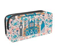 Eslifey Estuche para lápices, diseño de feliz cumpleaños en francés Joyeux Anniversaire, color rosa, gran capacidad, bolsa para lápices, Multicolor 9, 2.3x8.2x3.9in/6x21x10cm, Estuche de belleza