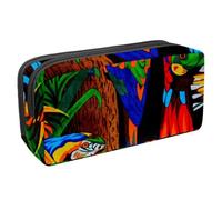 Eslifey Estuche para lápices, diseño de flores de pavo real, gran capacidad, bolsa para bolígrafos de papelería, Multicolor 6, 2.3x8.2x3.9in/6x21x10cm, Estuche de belleza