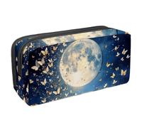 Eslifey Estuche para lápices, diseño de mariposas y luna llena de noche de gran capacidad, Multicolor 1, 2.3x8.2x3.9in/6x21x10cm, Estuche de belleza