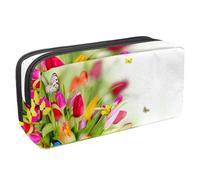 Eslifey Estuche para lápices, diseño de palabras artísticas italianas de gran capacidad, Multicolor 7, 2.3x8.2x3.9in/6x21x10cm, Estuche de belleza