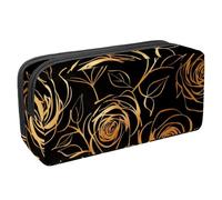 Eslifey Estuche para lápices, diseño de plumas de pavo real dorado, gran capacidad, bolsa para bolígrafos de papelería, Multicolor 6, 2.3x8.2x3.9in/6x21x10cm, Estuche de belleza