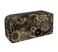 Eslifey Estuche para lápices, diseño steampunk dorado, gran capacidad, bolsa para bolígrafos de papelería, Multicolor 1, 2.3x8.2x3.9in/6x21x10cm, Estuche de belleza