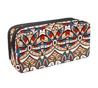 Eslifey Estuche para lápices, estuche étnico azteca de la India americana de gran capacidad para lápices de papelería, Multicolor 1, 2.3x8.2x3.9in/6x21x10cm, Estuche de belleza