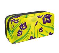 Eslifey Estuche para lápices, estuche japonés tradicional azul real con patrón geométrico de botones de gran capacidad, bolsa para lápices de papelería, Multicolor 7, 2.3x8.2x3.9in/6x21x10cm, Estuche