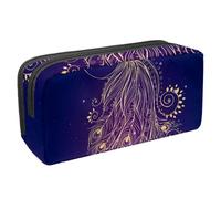 Eslifey Estuche para lápices, hermoso diseño floral de pavo real, gran capacidad, bolsa para bolígrafos de papelería, Multicolor 1, 2.3x8.2x3.9in/6x21x10cm, Estuche de belleza