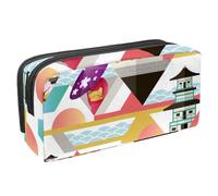 Eslifey Estuche para lápices, piedra natural, mármol, vidrio, terrazo, patrón de suelo de gran capacidad, estuche para lápices de papelería, Multicolor 6, 2.3x8.2x3.9in/6x21x10cm, Estuche de belleza