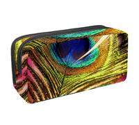 Eslifey Estuche para lápices, plumas de pavo real, gran capacidad, bolsa para bolígrafos de papelería, Multicolor 2, 2.3x8.2x3.9in/6x21x10cm, Estuche de belleza