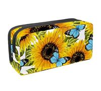 Eslifey Estuche para lápices, sombrero de Navidad con diseño de bastón de caramelo y corazón, gran capacidad, bolsa para lápices de papelería, Multicolor 6, 2.3x8.2x3.9in/6x21x10cm, Estuche de belleza