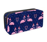 Eslifey Estuche para lápices, sombrero de Navidad con diseño de bastón de caramelo y corazón, gran capacidad, bolsa para lápices de papelería, Multicolor 1, 2.3x8.2x3.9in/6x21x10cm, Estuche de belleza