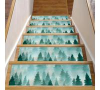 Eslifey Foggy Forest Wnter Hill Wild Nature Landscape - Peldaños de escalera para peldaños de madera, paquete de 15 unidades, 30 x 8 pulgadas, antideslizantes, para interiores, para perros, niños
