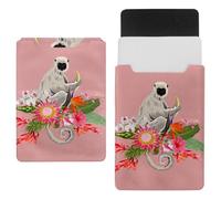 Eslifey Funda delgada de piel para portátil de 13 pulgadas con cierre magnético, funda de piel de microfibra Gibbon Monkey Eating Banana