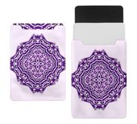 Eslifey Funda delgada de piel para portátil de 13 pulgadas con cierre magnético, mandalas moradas y mandalas de microfibra