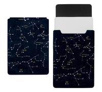 Eslifey Funda delgada de piel para portátil de 13 pulgadas con cierre magnético, mapa del cielo y constelaciones de piel de microfibra