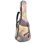 Eslifey Funda para guitarra acústica, diseño de arcoíris y unicornio, correa ajustable para el hombro, funda para guitarra de 40, 41, 42 pulgadas, multicolor, 42.9x16.9x4.7 in, Organizador de bolsas