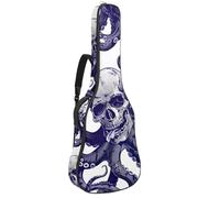 Eslifey Funda para guitarra acústica, diseño de calavera, pulpo, tentáculos, correa de hombro ajustable, funda para guitarra de 40, 41, 42 pulgadas, multicolor, 42.9x16.9x4.7 in, Organizador de bolsas