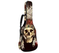 Eslifey Funda para guitarra acústica, diseño de calavera tribal india, correa ajustable para el hombro, funda para guitarra de 40, 41, 42 pulgadas, Multicolor 1, 42.9x16.9x4.7 in, Organizador de