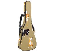 Eslifey Funda para guitarra acústica, diseño de hojas, mapa del mundo, correa ajustable para el hombro, funda para guitarra de 40, 41, 42 pulgadas, color 7, 42.9x16.9x4.7 in
