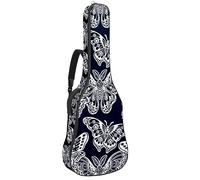 Eslifey Funda para guitarra acústica, diseño de mariposas o polillas, diseño de arte y espiritualidad, correa de hombro ajustable, funda para guitarra de 40, 41, 42 pulgadas, color 1, 42.9x16.9x4.7 in