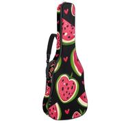 Eslifey Funda para guitarra acústica, diseño de sandías, corazones y corazones con correa ajustable para el hombro, funda para guitarra de 40, 41, 42 pulgadas, multicolor, 42.9x16.9x4.7 in,