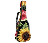 Eslifey Funda para guitarra acústica, diseño de sandías, girasoles, correa ajustable para el hombro, funda para guitarra de 40, 41, 42 pulgadas, multicolor, 42.9x16.9x4.7 in, Organizador de bolsas
