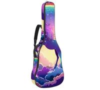 Eslifey Funda para guitarra acústica, diseño de unicornio, arcoíris, estrellas, unicornio, correa ajustable para el hombro, funda para guitarra de 40, 41, 42 pulgadas, multicolor, 42.9x16.9x4.7 in,