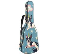 Eslifey Funda para guitarra acústica, diseño de unicornio, Boston Terriers, estrellas, correa ajustable para el hombro, funda para guitarra de 40, 41, 42 pulgadas, multicolor, 42.9x16.9x4.7 in,