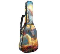 Eslifey Funda para guitarra acústica, diseño de unicornio y arcoíris en el cielo, correa ajustable para el hombro, funda para guitarra de 40, 41, 42 pulgadas, multicolor, 42.9x16.9x4.7 in, Organizador