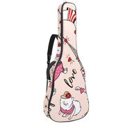 Eslifey Funda para guitarra acústica, leyendas de mitos chinos, dragón, rojo, azul marino, correa ajustable para el hombro, funda para guitarra, funda para concierto de 40, 41, 42 pulgadas, Multicolor