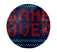 Eslifey Game over - Alfombra redonda de pelo largo, suave, moderna, para sala de estar, dormitorio, 60 cm