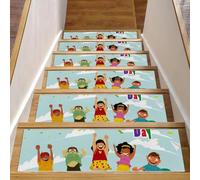 Eslifey Happy Childrens Day - Peldaños de madera para peldaños de madera, paquete de 15 unidades, 30 x 8 pulgadas, antideslizantes, para interiores, para perros, niños, ancianos, con adhesivo