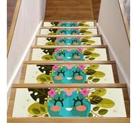 Eslifey Happy Mother Earth Day con bonito planeta para peldaños de madera, paquete de 15 unidades, 30 x 8 pulgadas, antideslizantes, para interiores, para perros, niños, ancianos, con adhesivo