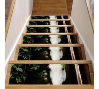 Eslifey Hermosos peldaños de escalera Whitehorse para peldaños de madera, paquete de 15 unidades, 30 x 8 pulgadas, antideslizantes, para interiores, para perros, niños, ancianos, con adhesivo
