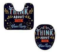 Eslifey Juego de 2 fundas para tapa de inodoro y alfombrillas de inodoro en forma de U, color azul Thing About The Main Thing, fundas de asiento lavables a máquina, alfombras antideslizantes y
