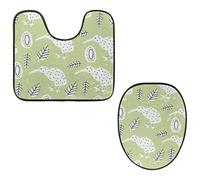Eslifey Juego de 2 fundas para tapa de inodoro y alfombrillas de inodoro en forma de U, diseño de pájaro kiwi, fundas de asiento lavables a máquina, alfombras antideslizantes y absorbentes