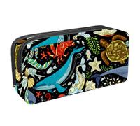 Eslifey Kendo Japan Navy - Estuche para lápices de gran capacidad, estuche para bolígrafos de papelería, Multicolor 7, 2.3x8.2x3.9in/6x21x10cm, Estuche de belleza