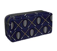 Eslifey Kendo Japan Navy - Estuche para lápices de gran capacidad, estuche para bolígrafos de papelería, Multicolor 1, 2.3x8.2x3.9in/6x21x10cm, Estuche de belleza